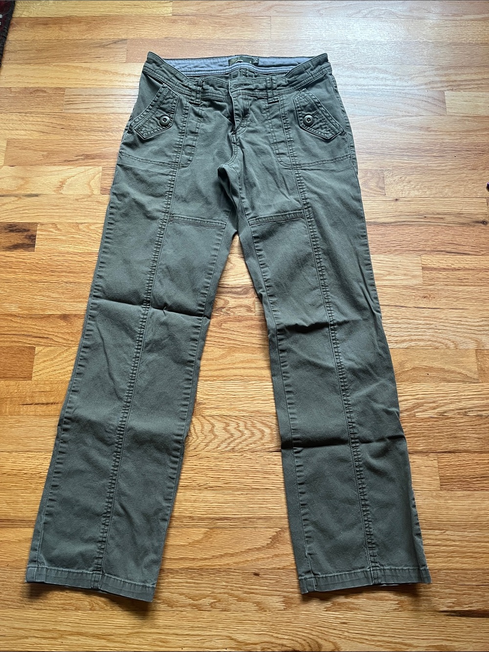 Prana Straight Leg Pants in Olive Green